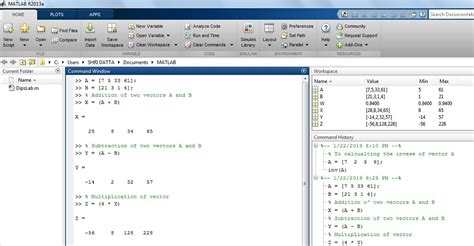 It is a common pattern to combine the previous two lines of code into a single line. . Vector in matlab
